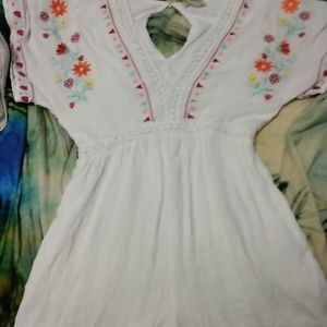 White Romper with Crochet Details